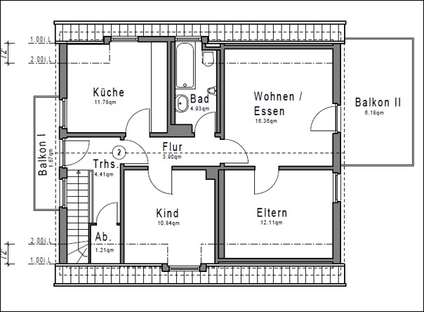 Grundriss DG Einfamilienhaus Lotte