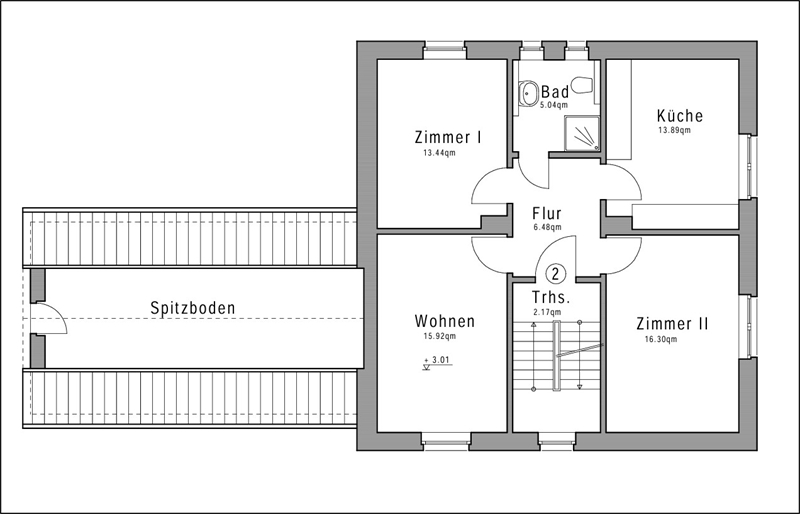 Grundriss Obergeschoss Zweifamilienhaus Osnabr�ck