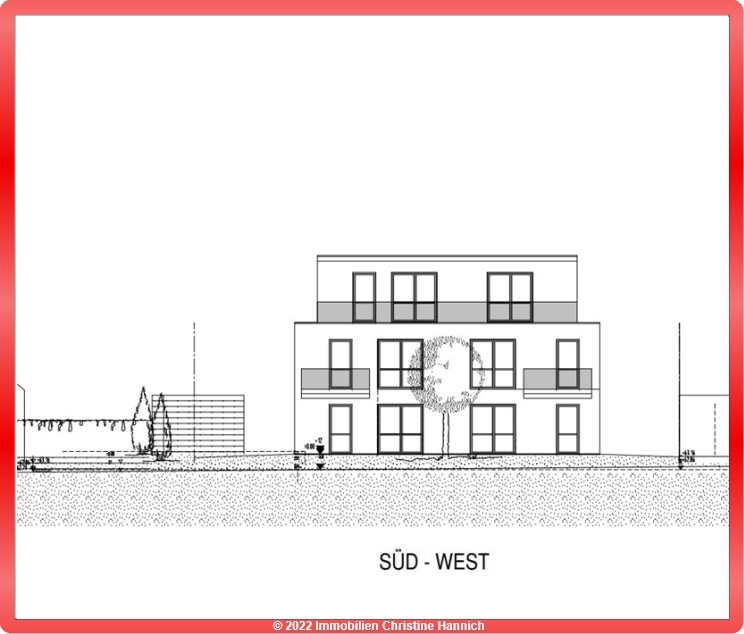 Ansicht S�d-West Ibbenb�ren - Stadt Etagenwohnung ++VERKAUFT! Vier W�nde zum Wohlf�hlen! Projektierte ETW in hervorragender Lage++