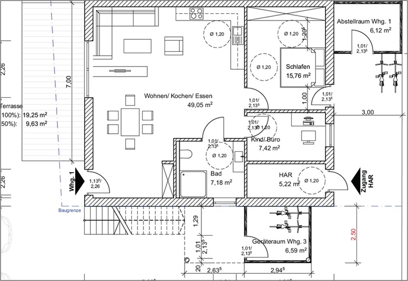 Grundriss Wohnung 1 Terrassenwohnung Mettingen