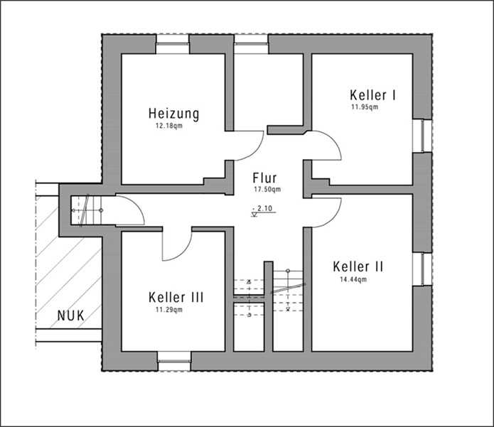 Grundriss Kellergeschoss Zweifamilienhaus Osnabr�ck