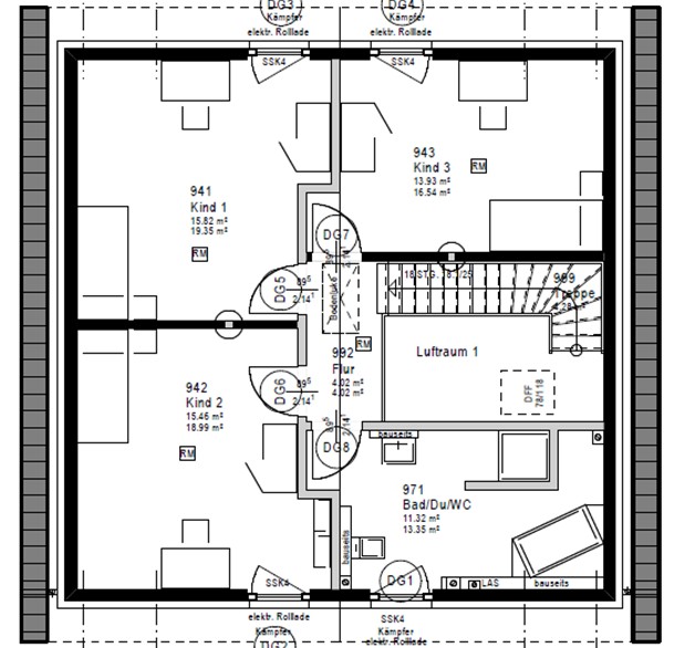 Grundriss DG Einfamilienhaus Westerkappeln