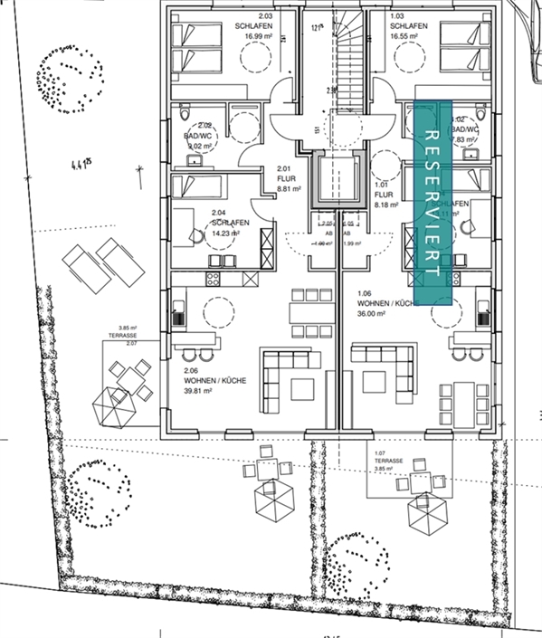 Grundriss EG Wohnung 94,70 m� Etagenwohnung Ibbenb�ren