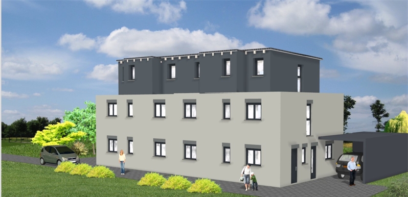 Seitenansicht - Eingangsbereic Doppelhaush�lfte Ibbenb�ren