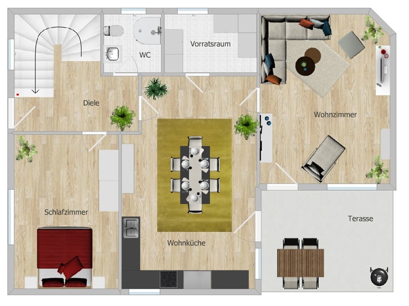 2D_Grundriss_EG Einfamilienhaus Lotte