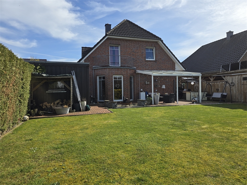 Blick aus dem Garten zur Hausr Einfamilienhaus Westerkappeln