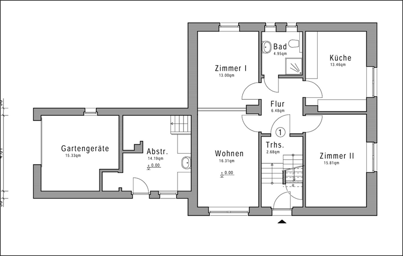 Grundriss Erdgeschoss Zweifamilienhaus Osnabr�ck